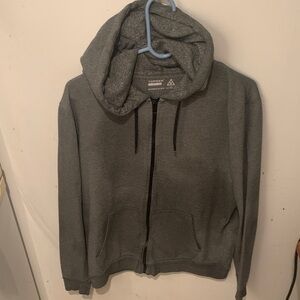 Gorgeous Topman Salt and Pepper Charcoal Zip-Up Hoodie 66/34 Cotton Blend SZ Med